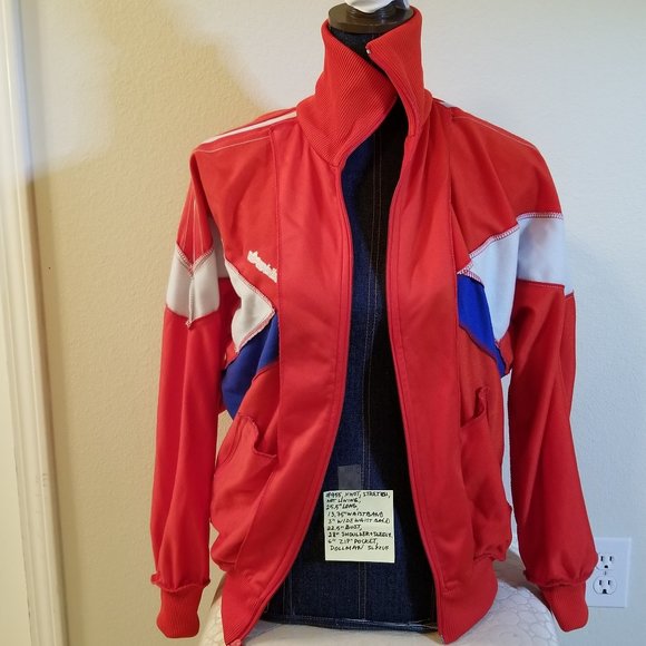 #955 NWOT Adidas Red & Blue Track Jacket S Dolman - Picture 9 of 16